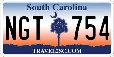 SC license plate NGT754