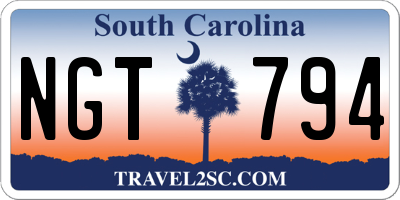 SC license plate NGT794