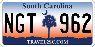SC license plate NGT962