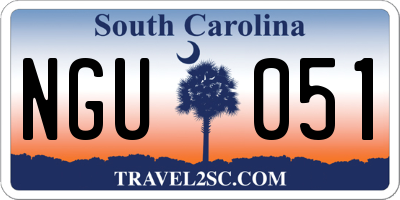 SC license plate NGU051