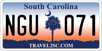 SC license plate NGU071