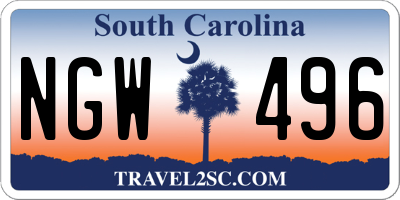 SC license plate NGW496