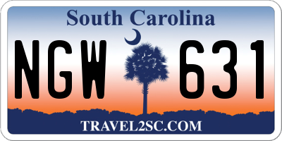 SC license plate NGW631