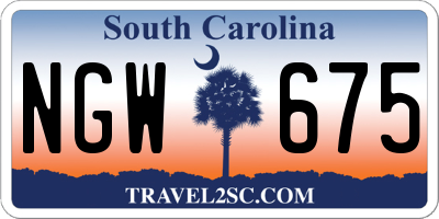 SC license plate NGW675