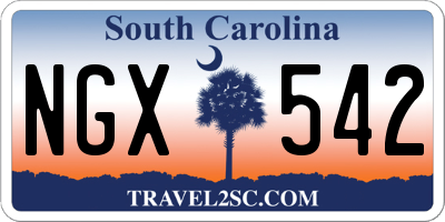 SC license plate NGX542