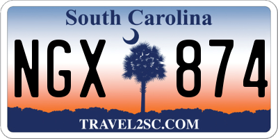 SC license plate NGX874