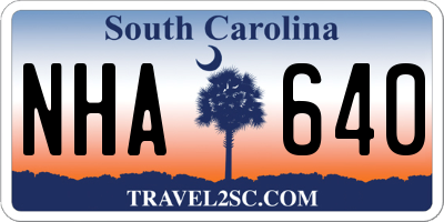 SC license plate NHA640
