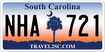 SC license plate NHA721