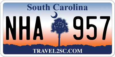 SC license plate NHA957