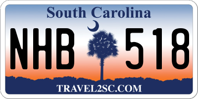 SC license plate NHB518