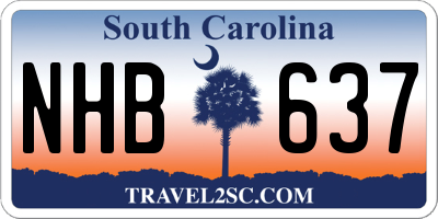 SC license plate NHB637
