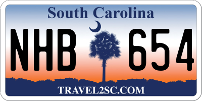 SC license plate NHB654
