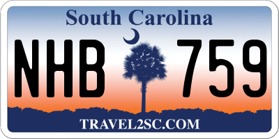 SC license plate NHB759