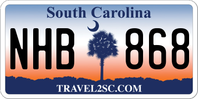 SC license plate NHB868