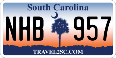 SC license plate NHB957