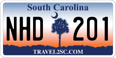 SC license plate NHD201