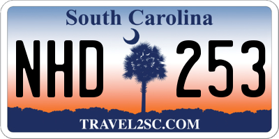 SC license plate NHD253