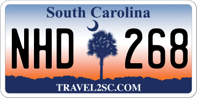 SC license plate NHD268