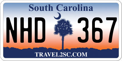 SC license plate NHD367