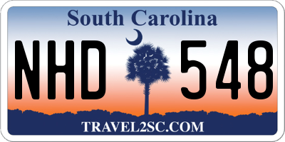 SC license plate NHD548