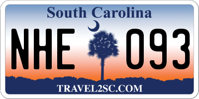 SC license plate NHE093