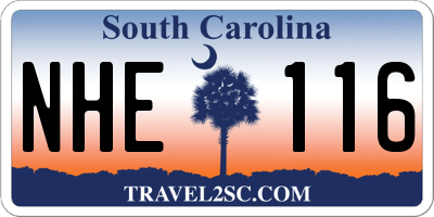 SC license plate NHE116