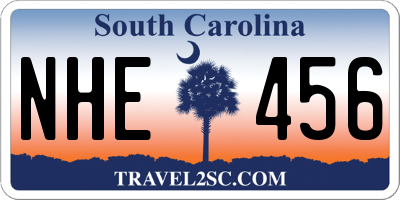 SC license plate NHE456