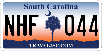 SC license plate NHF044