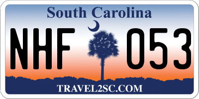 SC license plate NHF053