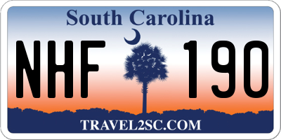 SC license plate NHF190