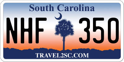 SC license plate NHF350