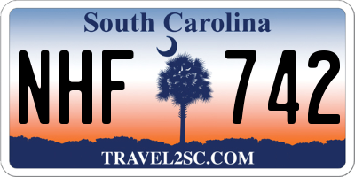 SC license plate NHF742