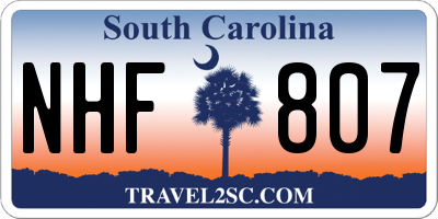 SC license plate NHF807
