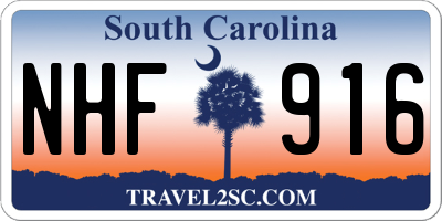 SC license plate NHF916