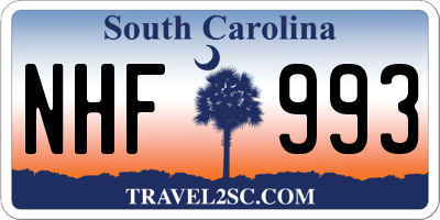 SC license plate NHF993