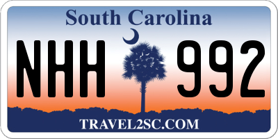 SC license plate NHH992