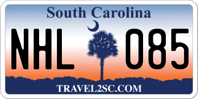 SC license plate NHL085