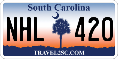 SC license plate NHL420