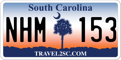 SC license plate NHM153