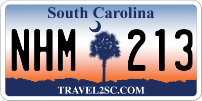 SC license plate NHM213