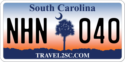 SC license plate NHN040