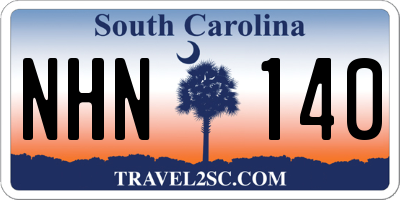 SC license plate NHN140