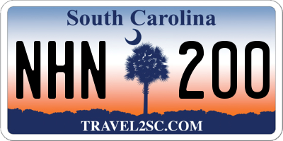 SC license plate NHN200