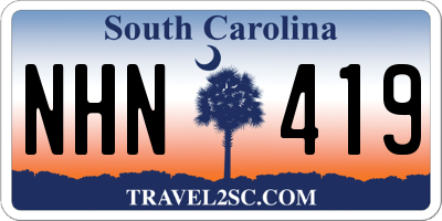 SC license plate NHN419