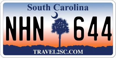 SC license plate NHN644