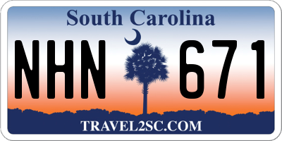 SC license plate NHN671