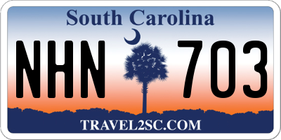 SC license plate NHN703