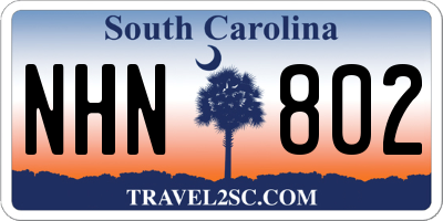 SC license plate NHN802
