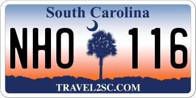 SC license plate NHO116