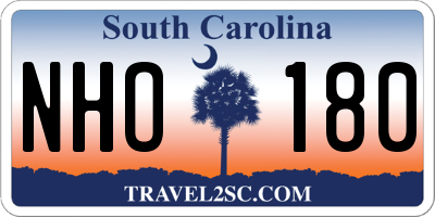 SC license plate NHO180